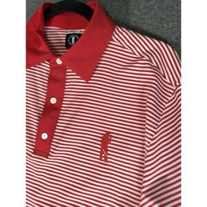 USAG You‎ Suck At Golf Polo Shirt Men's Large Performance Red White Stripe S/S